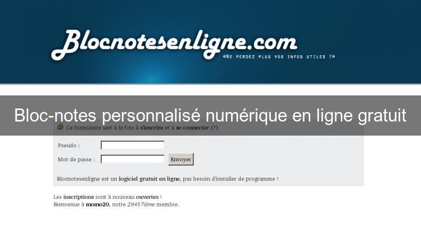 Bloc-notes personnalisé numérique en ligne gratuit