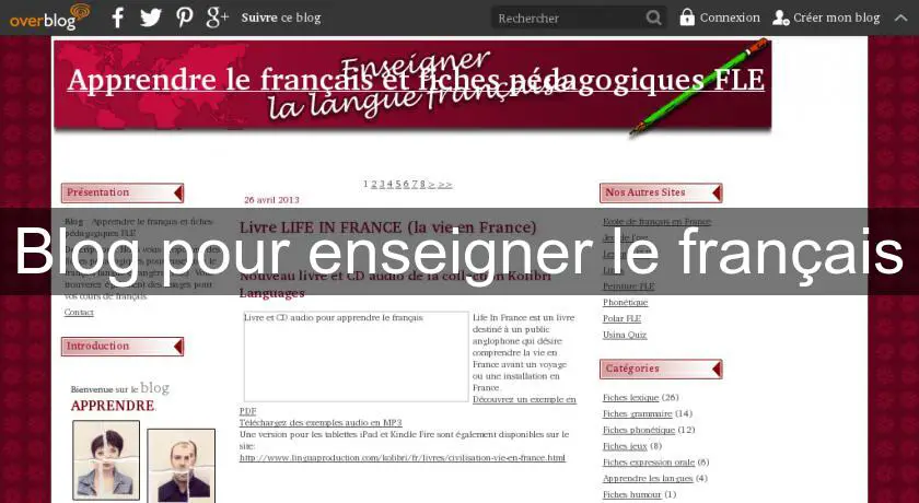 Blog pour enseigner le français