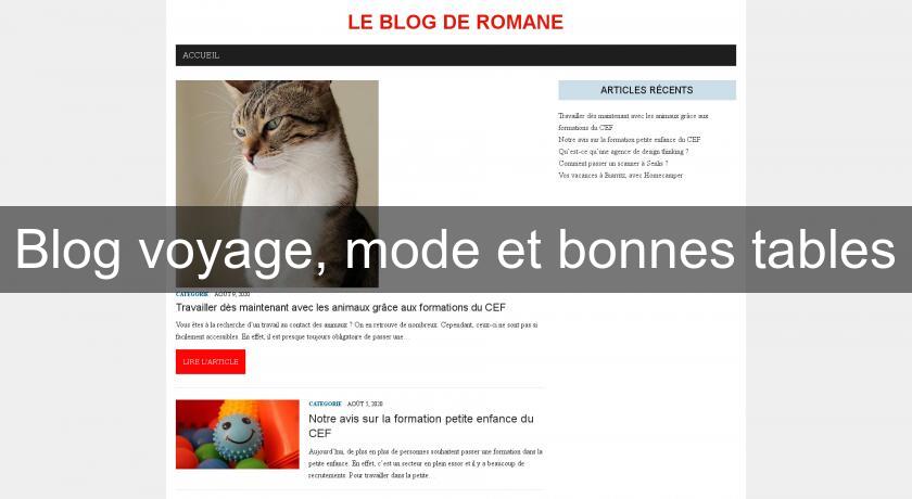 Blog voyage, mode et bonnes tables