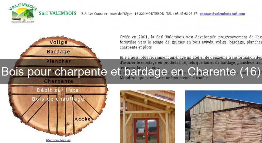 Bois pour charpente et bardage en Charente (16)