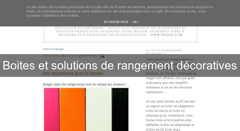 Boites et solutions de rangement décoratives