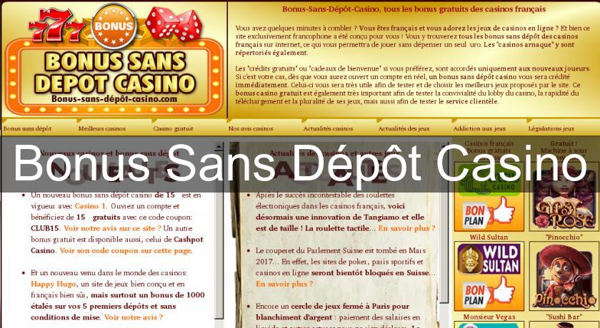Bonus Sans Dépôt Casino Bonus Sans Dépôt Casino