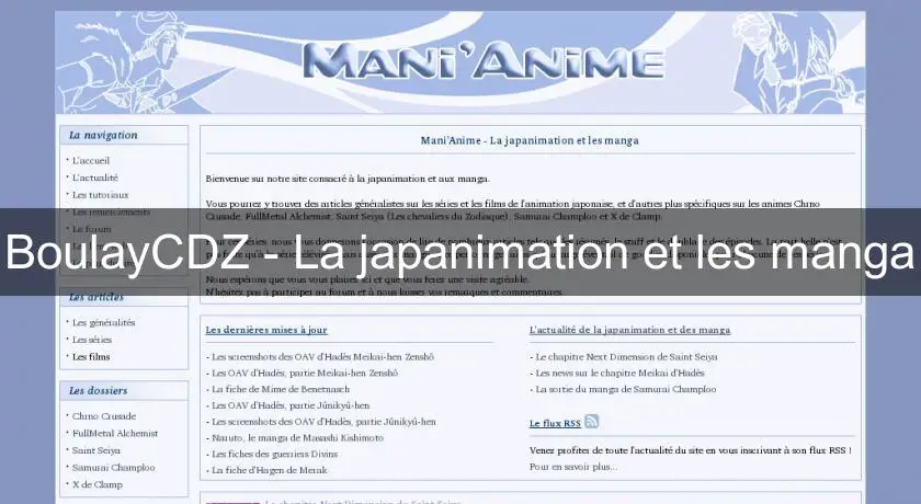 BoulayCDZ - La japanimation et les manga