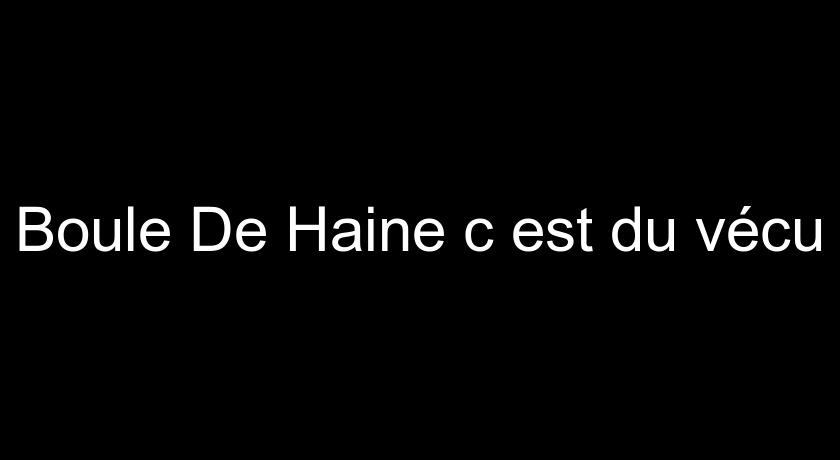 Boule De Haine c'est du vécu Boule De Haine c'est du vécu