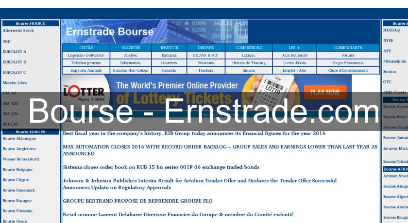 Bourse - Ernstrade.com Bourse - Ernstrade.com