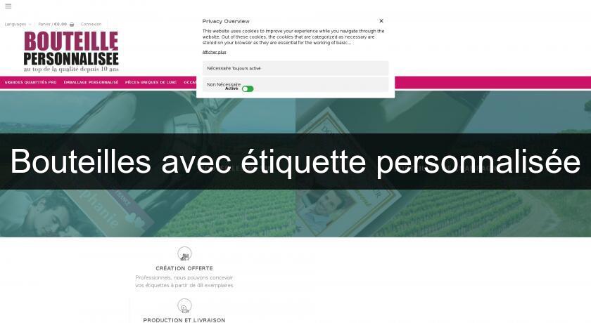Bouteilles avec étiquette personnalisée Bouteilles avec étiquette personnalisée