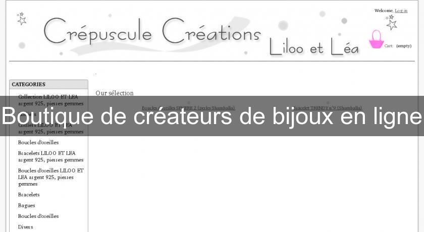 Boutique de créateurs de bijoux en ligne