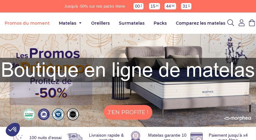Boutique en ligne de matelas
