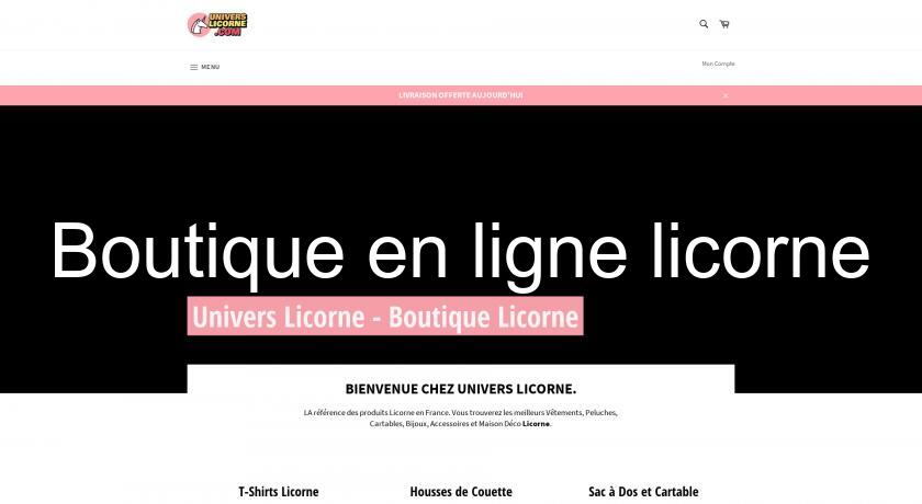 Boutique en ligne licorne