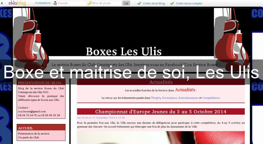 Boxe et maitrise de soi, Les Ulis