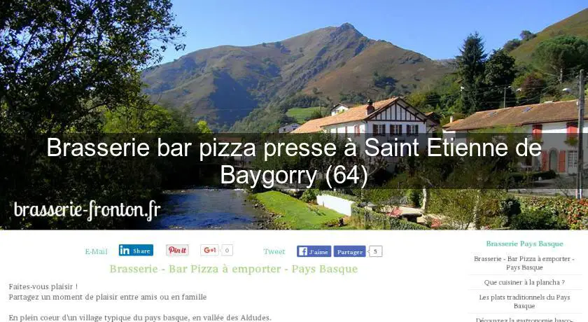 Brasserie bar pizza presse à Saint Etienne de Baygorry (64)