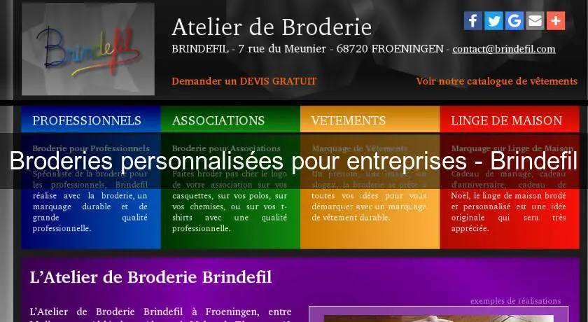 Broderies personnalisées pour entreprises - Brindefil