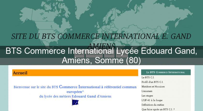 BTS Commerce International Lycée Edouard Gand, Amiens, Somme (80) BTS Commerce International Lycée Edouard Gand, Amiens, Somme (80)