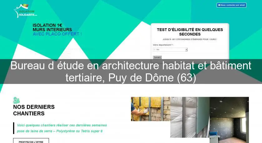 Bureau d'étude en architecture habitat et bâtiment tertiaire, Puy de Dôme (63)