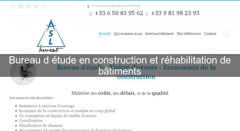 Bureau d'étude en construction et réhabilitation de bâtiments