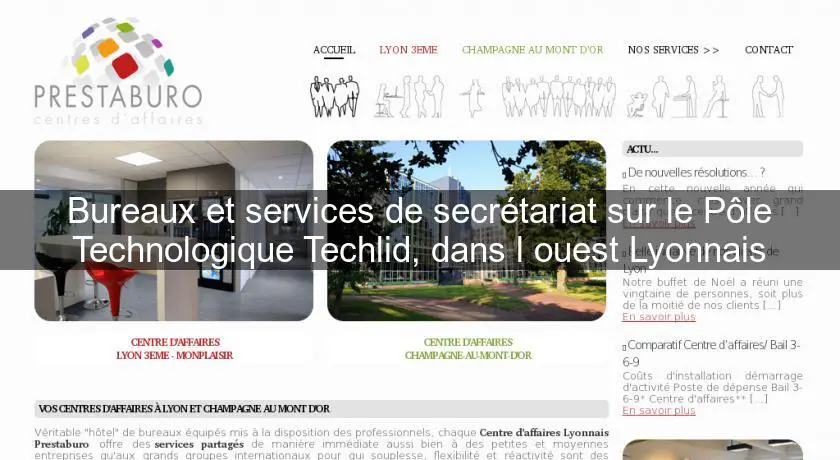 Bureaux et services de secrétariat sur le Pôle Technologique Techlid, dans l'ouest Lyonnais