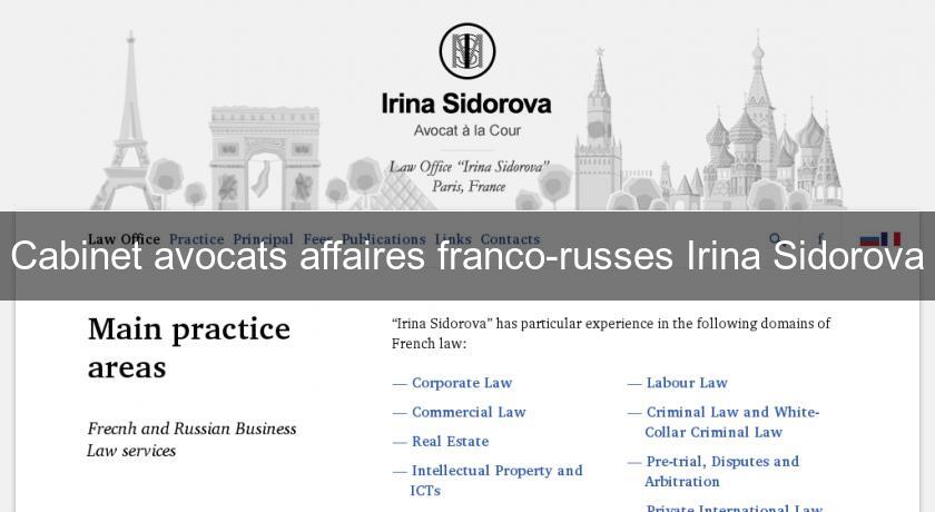 Cabinet avocats affaires franco-russes Irina Sidorova Cabinet avocats affaires franco-russes Irina Sidorova