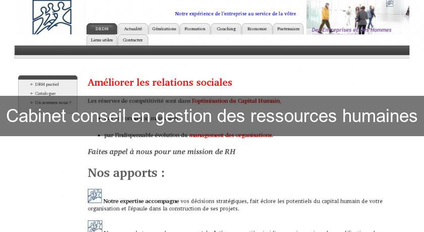 Cabinet conseil en gestion des ressources humaines Cabinet conseil en gestion des ressources humaines