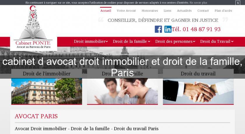 cabinet d'avocat droit immobilier et droit de la famille, Paris cabinet d'avocat droit immobilier et droit de la famille, Paris