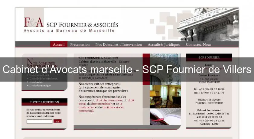 Cabinet d’Avocats marseille - SCP Fournier de Villers