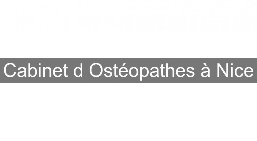 Cabinet d'Ostéopathes à Nice
