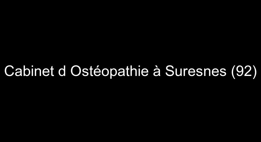 Cabinet d'Ostéopathie à Suresnes (92)