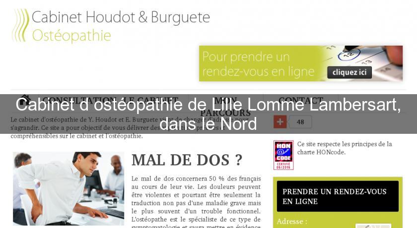 Cabinet d'ostéopathie de Lille Lomme Lambersart, dans le Nord Cabinet d'ostéopathie de Lille Lomme Lambersart, dans le Nord