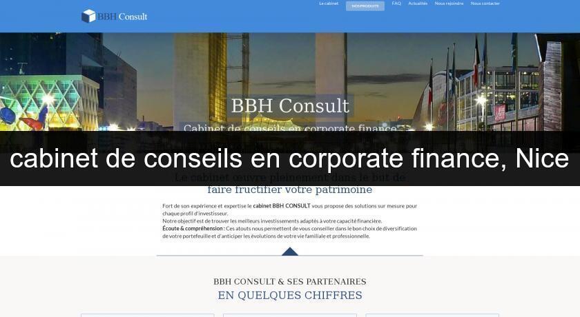 cabinet de conseils en corporate finance, Nice