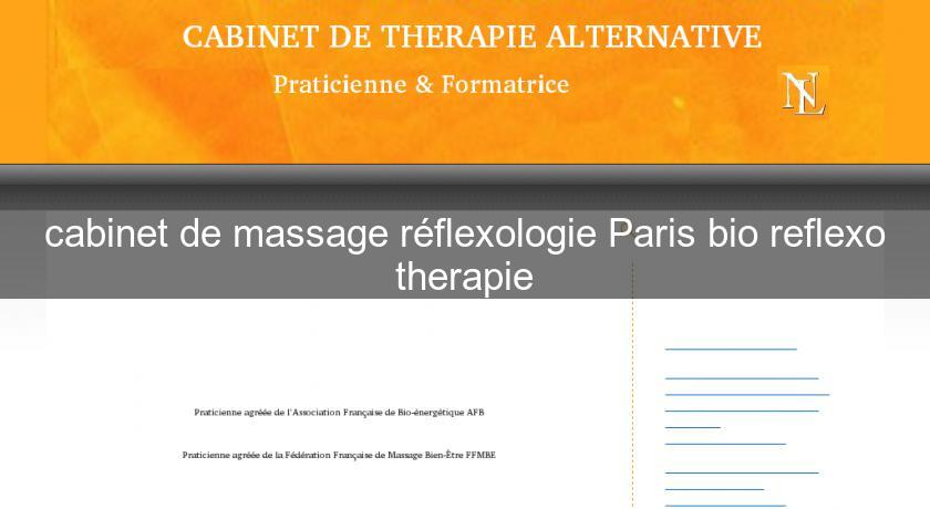 cabinet de massage réflexologie Paris bio reflexo therapie