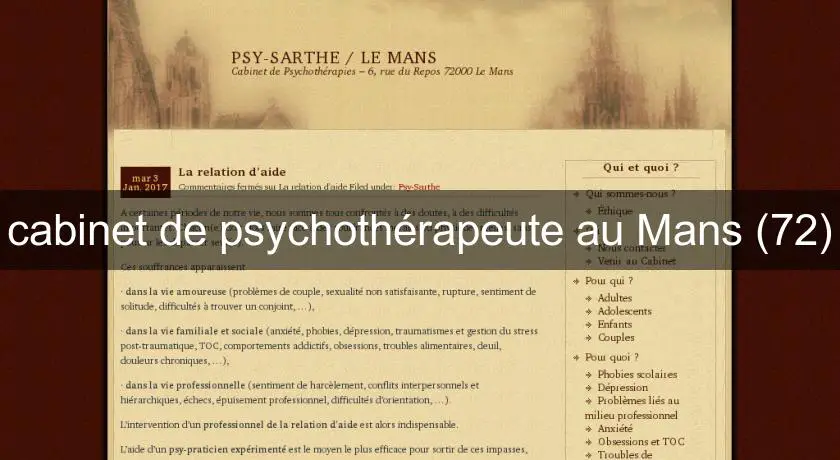 cabinet de psychothérapeute au Mans (72)