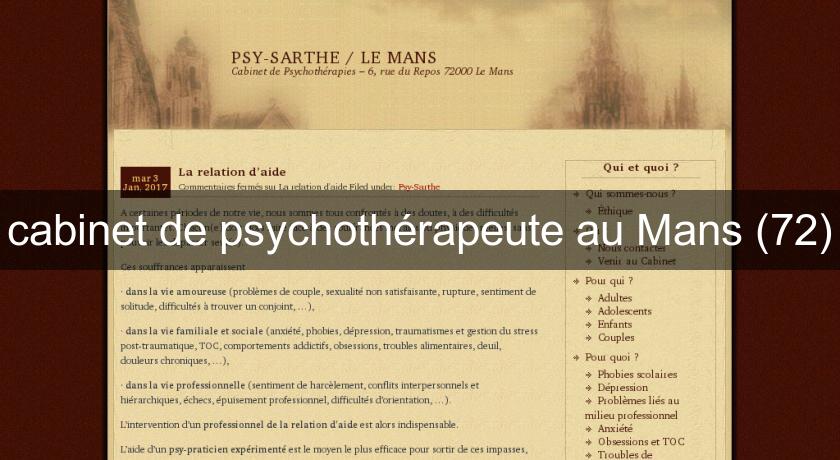 cabinet de psychothérapeute au Mans (72)