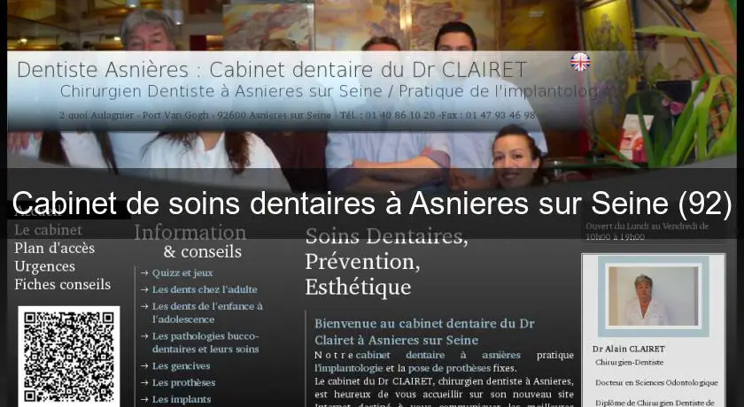 Cabinet de soins dentaires à Asnieres sur Seine (92)