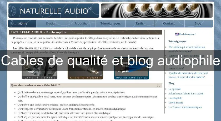 Cables de qualité et blog audiophile