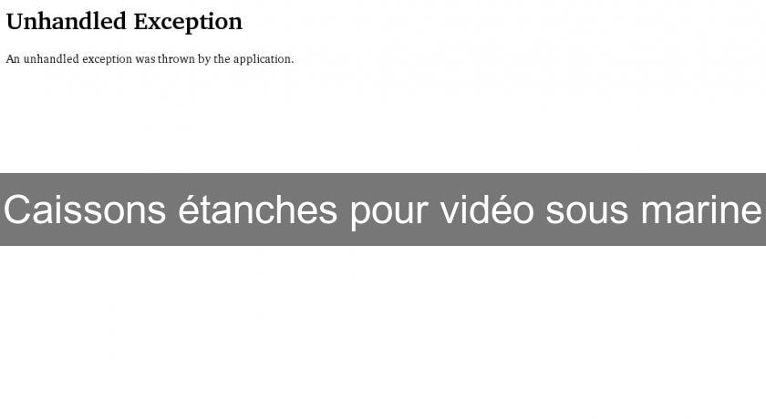 Caissons étanches pour vidéo sous marine