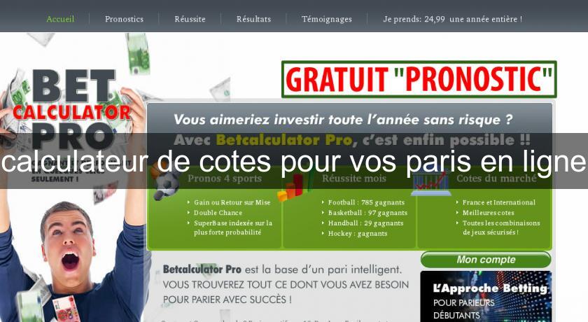 calculateur de cotes pour vos paris en ligne calculateur de cotes pour vos paris en ligne