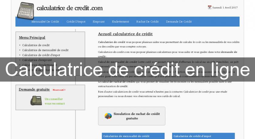 Calculatrice de crédit en ligne Calculatrice de crédit en ligne