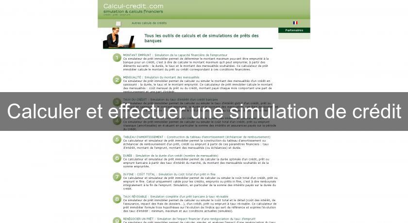 Calculer et effectuer une simulation de crédit