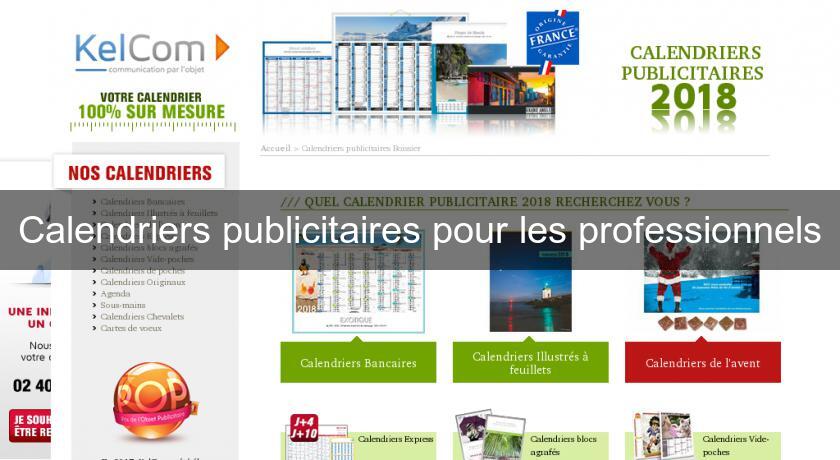 Calendriers publicitaires pour les professionnels