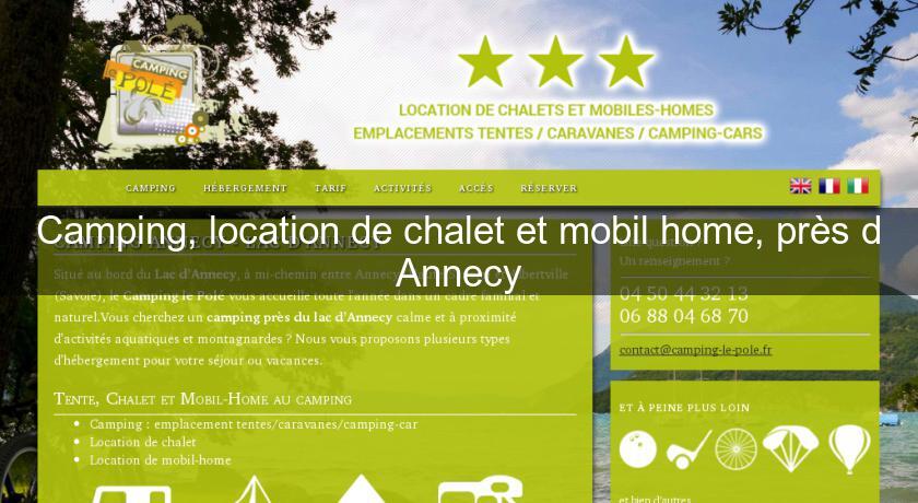 Camping, location de chalet et mobil home, près d'Annecy