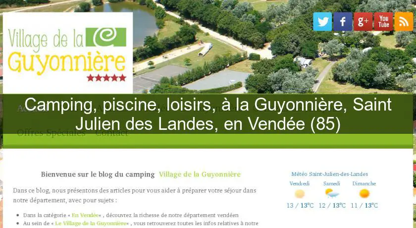 Camping, piscine, loisirs, à la Guyonnière, Saint Julien des Landes, en Vendée (85)