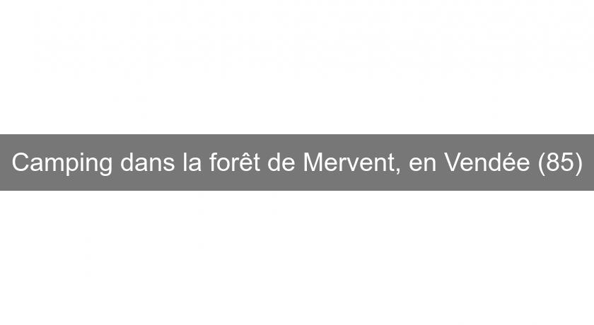 Camping dans la forêt de Mervent, en Vendée (85)