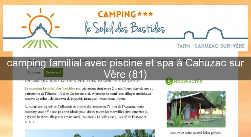 camping familial avec piscine et spa à Cahuzac sur Vère (81)