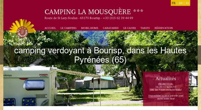 camping verdoyant à Bourisp, dans les Hautes Pyrénées (65)
