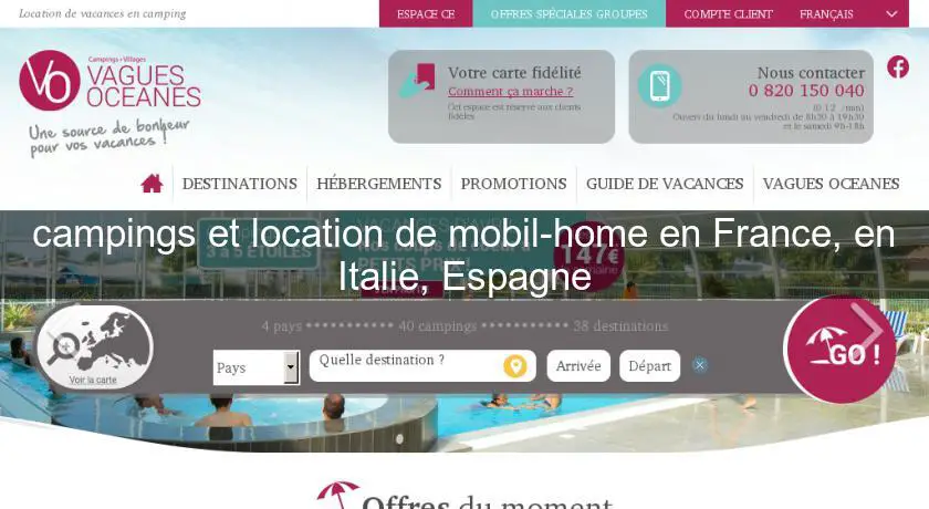 campings et location de mobil-home en France, en Italie, Espagne