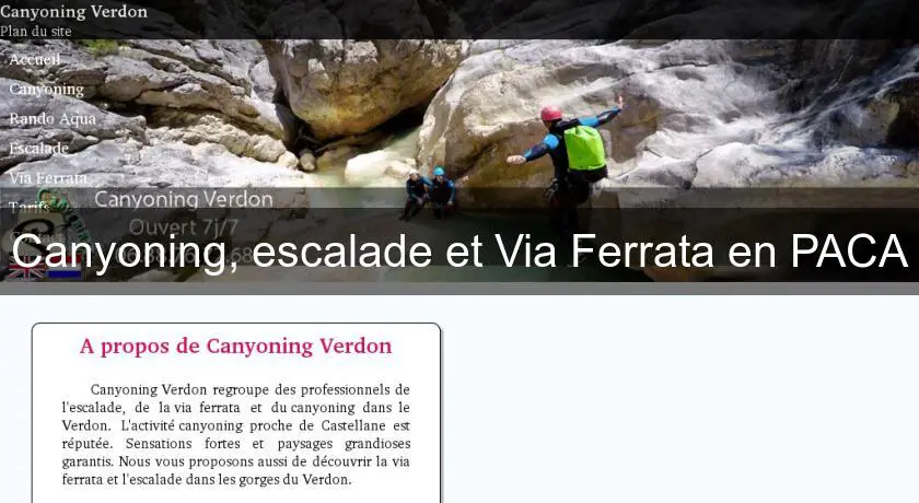 Canyoning, escalade et Via Ferrata en PACA