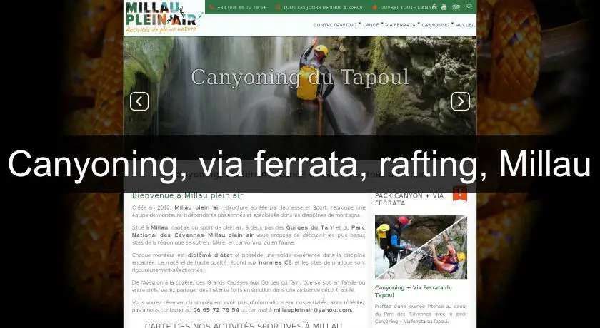 Canyoning, via ferrata, rafting, Millau