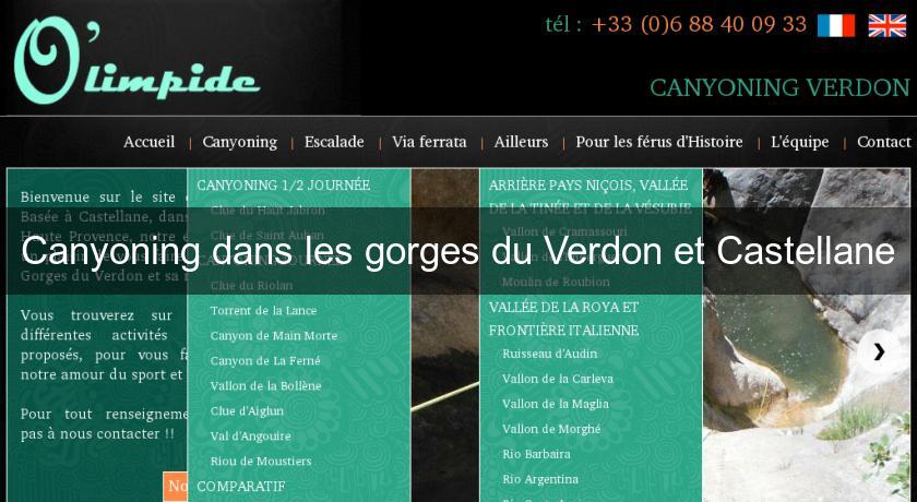 Canyoning dans les gorges du Verdon et Castellane Canyoning dans les gorges du Verdon et Castellane