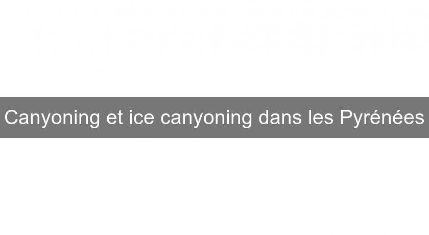 Canyoning et ice canyoning dans les Pyrénées Canyoning et ice canyoning dans les Pyrénées