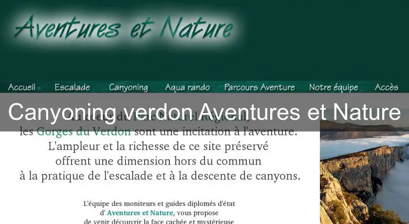 Canyoning verdon Aventures et Nature