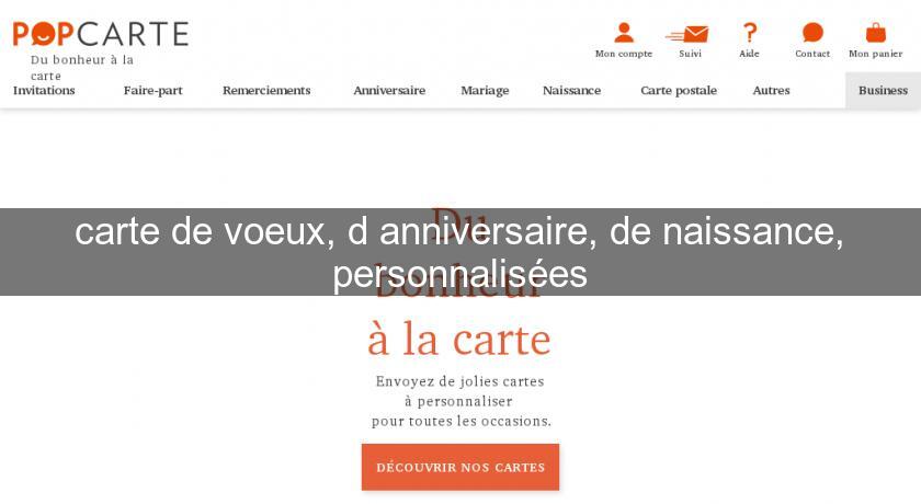 carte de voeux, d'anniversaire, de naissance, personnalisées
